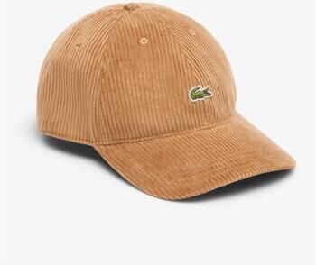 Lacoste Ribfluwelen Katoenen Pet met Logopatch Beige