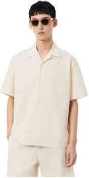 LACOSTE Heren Overhemden Relaxed Fit Waffle Texture Shirt Ecru - Foto 5