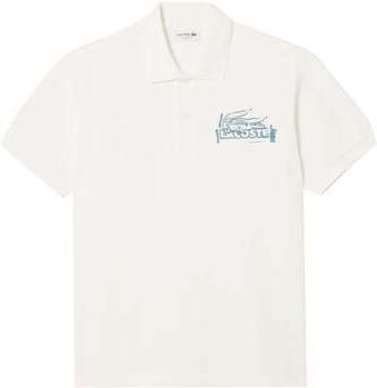 Lacoste Polo Shirt Korte Mouw Classic Fit Printed Polo Shirt White Blue