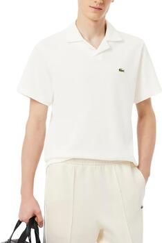 LACOSTE Heren Polo's & T-shirts Classic Fit Open Neck Cotton Linen Blend Polo Ecru - Foto 5