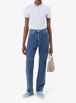 Lacoste Logo Applique Slim-Fit Poloshirt Blue Dames