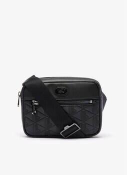 Lacoste Leren schoudertas met innovatief ontwerp en kenmerkend monogram Black Heren - Foto 4