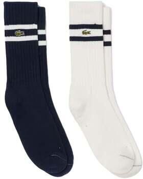 Lacoste Socks 2 Pack Ribbed Cotton Socks Navy Blue White
