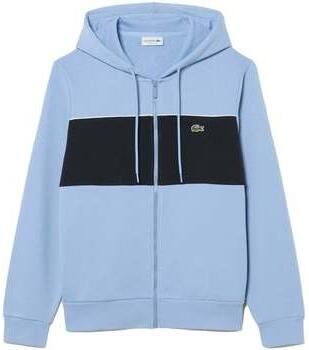 Lacoste Sweater Colour Block Zipped Hoodie Light Blue Navy