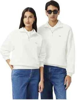LACOSTE Truien & Vesten Loose Fit Zip Neck Fleece Sweatshirt Creme