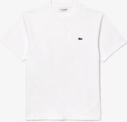 Lacoste Zachte Jersey T-shirt met Geribbelde Kraag White