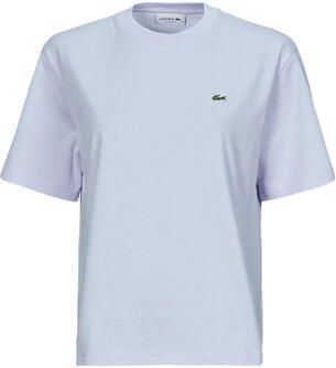 Lacoste Luxe Organisch Katoenen T-Shirt Blue Dames