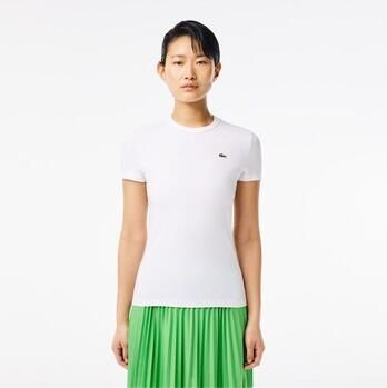 Lacoste Luxe Organisch Katoenen T-Shirt White Dames