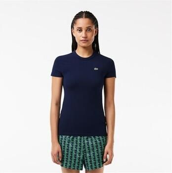 Lacoste Luxe Organische Jersey T-Shirt Blue Dames