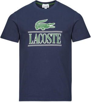 Lacoste Elegante Basic T-shirt met 3D Krokodil Blue Heren