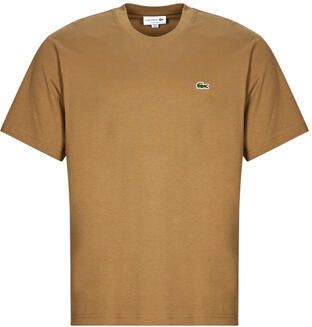 Lacoste Heren Katoenen T-shirt Bordeaux Brown Heren