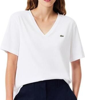 Lacoste Stijlvolle V-Hals T-Shirt White Dames - Foto 4