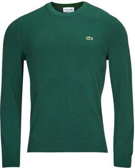 Lacoste Biologisch katoenen trui met ronde hals en contrastdetails Blue Heren