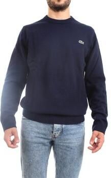 Lacoste Heren wollen trui navy blauw ronde hals Blauw Heren