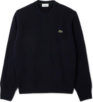 Lacoste Wollen Trui met Ronde Hals in Marineblauw Blue Heren