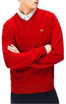 Lacoste Rode V-hals Pullover Red Heren