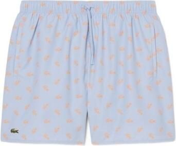 LACOSTE Heren Zwembroeken Mid Length Crocodile Print Swim Trunks Lichtblauw - Foto 5