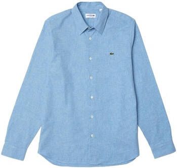 Lacoste Overhemd Lange Mouw Chambray Slim Fit Shirt Blue Blanc