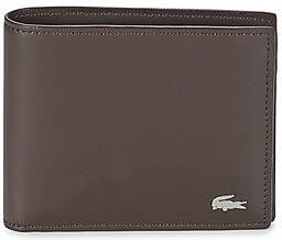 Lacoste Slim Billfold Leren Portemonnee Krokodil Brown Unisex