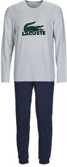 Lacoste Navy & Zilver Lounge Pyjamaset Grijs Heren