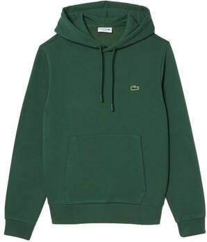 Lacoste Sweater Organic Brushed Cotton Hoodie Vert Fonce