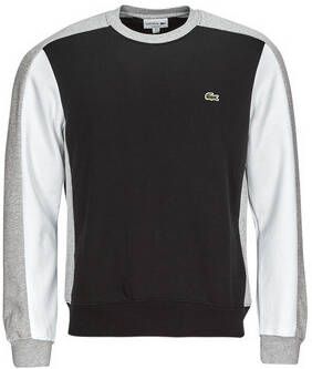 Lacoste Zwart & Zilver Color Block Crew Neck Sweatshirt Zwart Heren