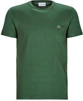 Lacoste Katoenen T-shirt met Logo Patch Groen Green Heren