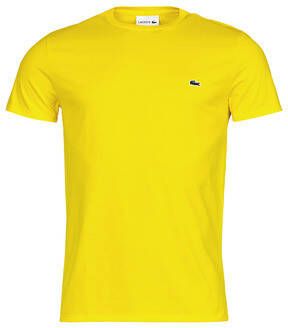 Lacoste Gele T-shirt Pima Katoen Klassieke Pasvorm Yellow Heren