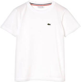 Lacoste T-shirt met logo 001 white Wit Jongens Katoen Ronde hals Logo 104