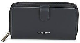 Lancaster Smooth Schoudertas met Drukknoopsluiting Black Dames