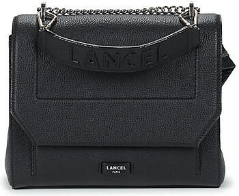 Lancel Crossbody bags Ninon Grained Leather Flap Bag Medium in zwart