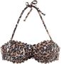 Lascana voorgevormde strapless bandeau bikinitop met panterprint bruin zwart - Thumbnail 3