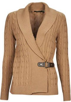 Ralph Lauren Klassieke Katoenen Dames Trui met Eco Leren Gesp Beige Dames