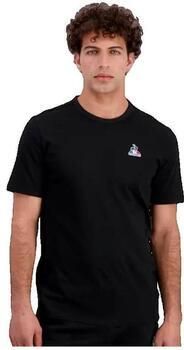 Le Coq Sportif Zwarte korte mouw ronde hals T-shirt Black Heren - Foto 3