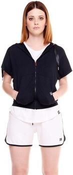 Leone 1947 Capuchon sweaters Woman Hoody Short Sleeves Black Boring
