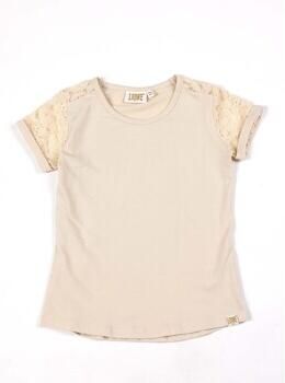 Leone 1947 T-shirt Korte Mouw Girl Short Sleeves Lace