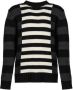 Les Hommes Trui LLK113-654U | Wool Stripes Round Neck Jumper - Thumbnail 1