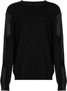Les Hommes Trui LKK112 603A | Classic Fit Jumper with Nylon Detail on Sleeves
