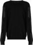 Les Hommes Trui LKK112 603A | Classic Fit Jumper with Nylon Detail on Sleeves - Thumbnail 1