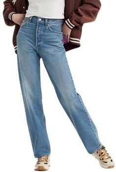 Levi's high waist straight leg jeans Ribcage medium blue denim - Foto 4