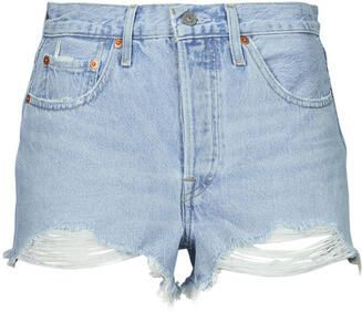 Levi's Blauwe effen dames shorts met ritssluiting en knoopsluiting Blue Dames - Foto 20