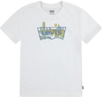 Levis Levi's Kids T-shirt met logo wit groen Jongens Biologisch katoen Ronde hals 116 - Foto 3