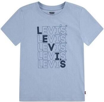 Levis Levi's Kids T-shirt met logo zachtblauw Jongens Biologisch katoen Ronde hals 116 - Foto 3