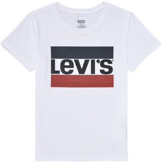 Levis Levi's Kids T-shirt SPORTSWEAR met logo wit rood blauw Meisjes Katoen Ronde hals 140