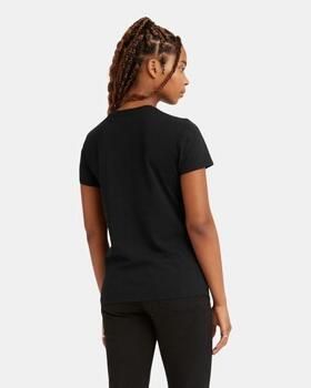 Levi's Zwart T-shirt met Leopard Batwing Logo Black Dames - Foto 3