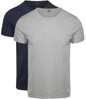Levi's T-shirt Levis T-shirt Solid Crew Navy Grijs 2Pack