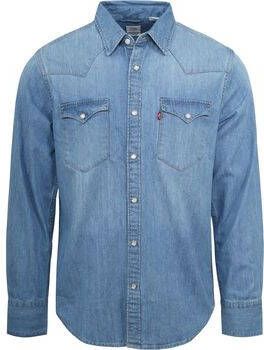 Levi's Overhemd Lange Mouw Levis Barstow Western Overhemd Blauw