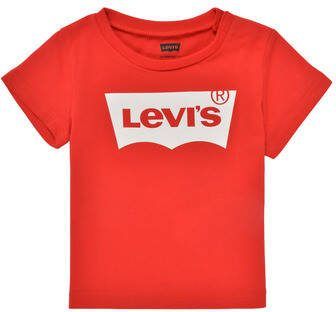 Levis Levi's Kids T-shirt Batwing met logo rood Jongens Meisjes Katoen Ronde hals 80