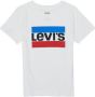 Levis Levi's Kids T-shirt met logo wit blauw rood Jongens Katoen Ronde hals Logo 140 - Thumbnail 2