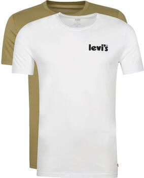 Levi's T-shirt Levis T-shirt 2-Pack Wit Groen